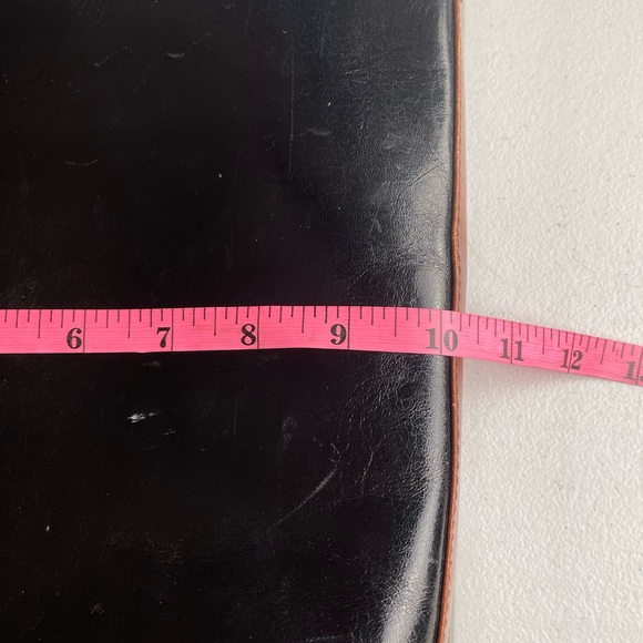 Vintage Leather Purse/Handbag Black/Brown Made in Italy - Picture 7 of 10